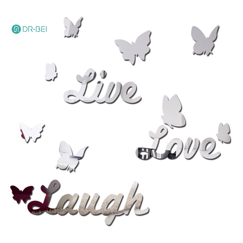 dr-bei-live-love-laugh-สติกเกอร์กระจก-ลายผีเสื้อ-3d-diy-สําหรับติดตกแต่งผนังบ้าน