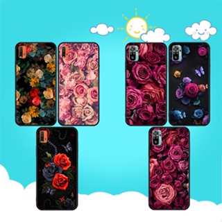เคสโทรศัพท์มือถือแบบนิ่ม ลายดอกกุหลาบ สีดํา สําหรับ Redmi 10 K50 K50 pro Note 11Pro 11S 5G 11 4G