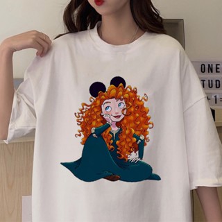 Summer White Disney Princess Merida Brave Printed T Shirt Women Casual T Shirt Short Sleeve Funny Girls T Shirts To_03