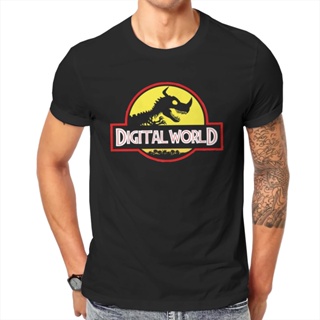 Vintage Shirt Men World Digital Digimon And Crest Mens T-Shirt Think Anime Adult Printed Unique Short Sleeve Cotto_11