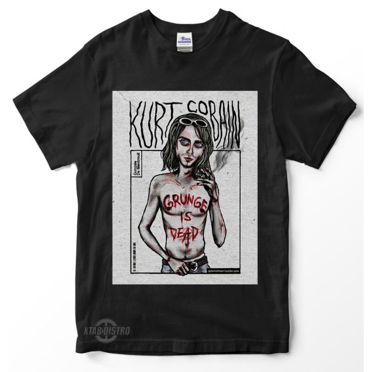 เสื้อยืด-พิมพ์ลาย-kurt-cobain-grunge-พรีเมี่ยม