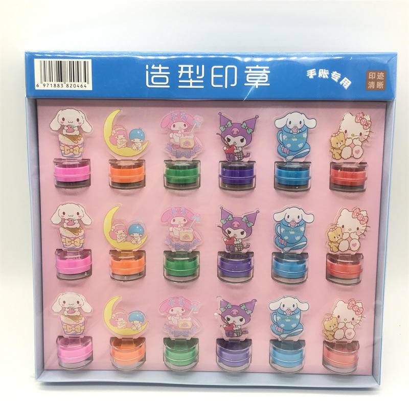sanrio-แสตมป์ยาง-ทรงกลม-ลายการ์ตูน-mymelody-kuromi-cinnamoroll-little-twin-stars-น่ารัก-สําหรับตกแต่งสมุดภาพ-อัลบั้มภาพ-diy