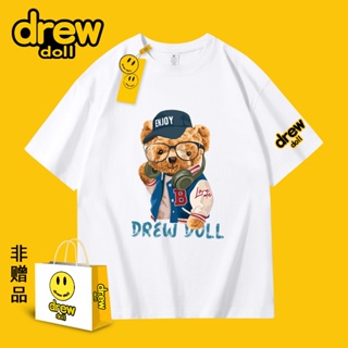 Drew New Cartoon Bear Short-sleeved Tide Brand Couple T-shirt Men and Women with The Same Top Ins_01