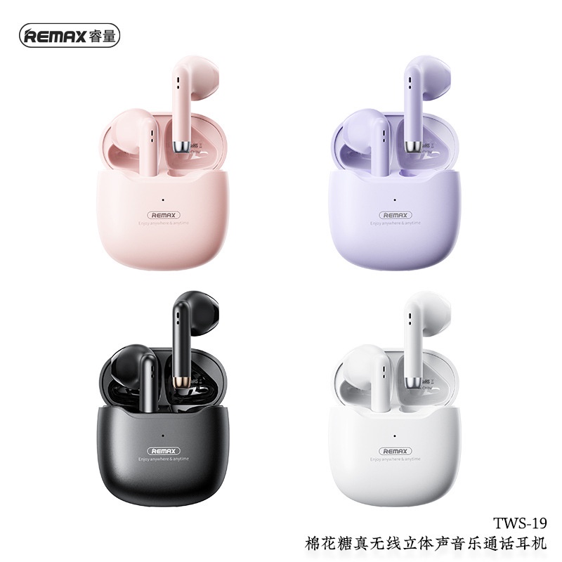 R REMAX (ของแท้ 100%) ชุดหูฟังสเตอริโอบลูทูธไร้สาย TWS-19 | Shopee Thailand