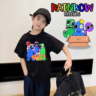 เสื้อยืดแขนสั้น พิมพ์ลายเกม Roblex Rainbow Friends แฟชั่นสําหรับเด็ก