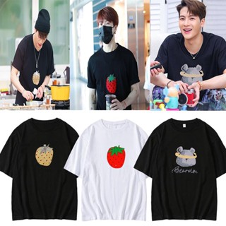  ใหม่เอี่ยมคำแนะนำยอดนิยม 【hot tshirts】GOT7 Wang Jiaer สไตล์เดียวกันผู้ชายและผู้หญิงหลวมพิมพ์รอบคอสั้นเสื้อยืดคู่เสื