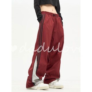 DaDulove💕 New American Ins Street Casual Pants Fashion High Waist Loose Womens Elastic Straight Leg Sweatpants