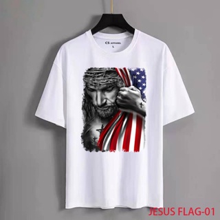 CS Apparel Jesus Flag Shirt,Jesus Shirt,American Flag Shirt,Pure Cotton Tshirt Fashion Casual Unisex_04