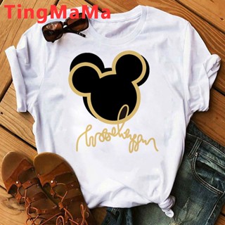 Cartoon Disney Couple Mickey Minnie Mouse t-shirt female ulzzang aesthetic kawaii couple clothes crop top tshirt tu_03