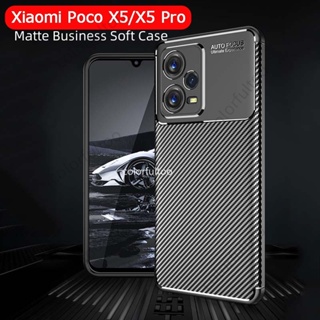 เคสโทรศัพท์ซิลิโคน คาร์บอนไฟเบอร์ แบบนิ่ม ผิวด้าน กันกระแทก ป้องกันกล้อง สําหรับ Xiaomi Poco X5 Pro X5Pro 5G M5 PocoM5