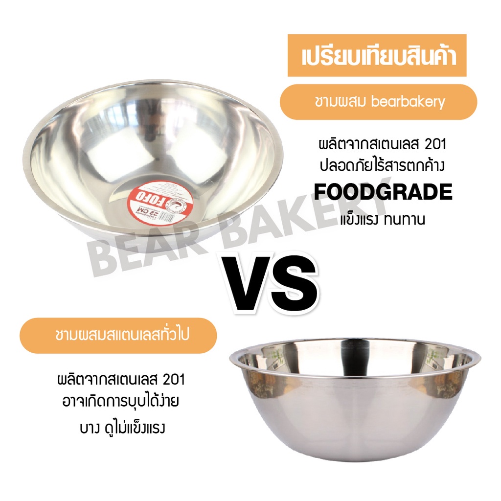 ส่งฟรี-ชามผสมสแตนเลส-fofo-สแตนเลส201-ของแท้-bear-bakery-ชามผสม-ชามผสมอาหารสแตนเลส-โถผสม-โถผสมอาหาร-ชามผสมสแตนเลส