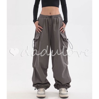 DaDulove💕 2023 New American Style Multi Pocket Parachute Pants Y2K Pants High Waist Womens Jogging Pants