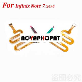 Novaphopat ปุ่มสวิตช์เปิดปิด ด้านข้าง สายเคเบิลอ่อน ลายนิ้วมือ สําหรับ Infinix Note 7 Lite 10 Pro X656 X690 X693 X695