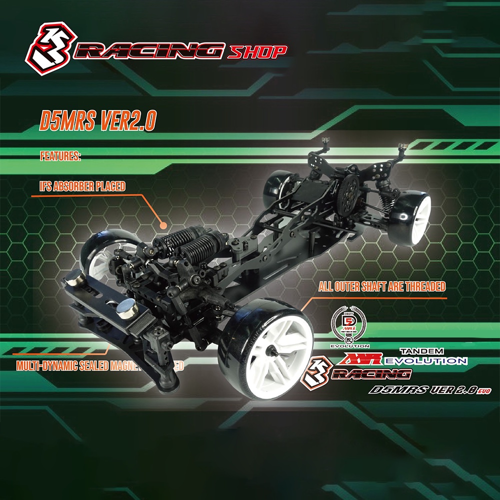 3racing-sakura-d5-mr-d5smr-v2-kit-1-10-รีโมทควบคุมระยะไกล-สําหรับรถยนต์