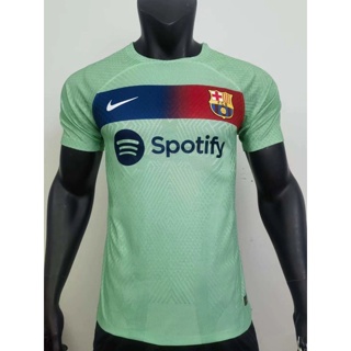 [Player Version] 2324 ใหม่ Barcelona เสื้อเชิ้ตฟุตบอล แขนสั้น สีเขียวอ่อน คุณภาพสูง