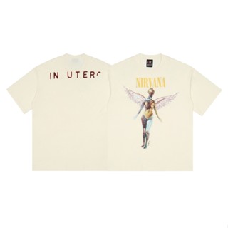 High Street Oversize Shirt Kanye Rock Nirvana Angel NIRVANA Casual Short Sleeve Crew Neck T-Shirt_03