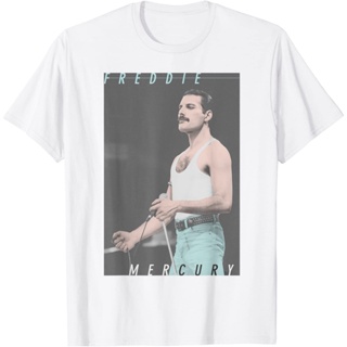 Vintage Style O-neck Crew Neck Sports wear Freddie Mercury Blue Jeans Live Icon T Shirt_04