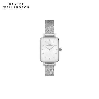 (ทักแชทรับโค้ด) Daniel Wellington นาฬิกา Quadro Lumine Pressed Piano สีเงิน