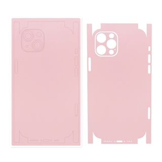 สติกเกอร์โลโก้ กันรอยขีดข่วน สีชมพู สําหรับ iPhone 7 8 Plus X XR 11 12 13 14 15 Pro Max Mini