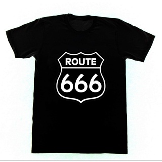 เสื้อยืดวินเทจเสื้อยืด พิมพ์ลาย Route 666 53 Zombie Satanic Satan Church High Way To Hell สีขาว สไตล์คลาสสิก สําหรั_01