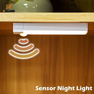 โคมไฟ LED แบบพกพา มีกาวในตัว ถอดออกได้ / โคมไฟเซ็นเซอร์ตรวจจับความเคลื่อนไหว แบบไร้สาย ชาร์จ USB / ไฟข้างเตียง ส่องสว่างกลางคืน สําหรับห้องนอน