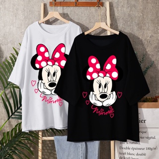 Disney 2021 T-shirt Women Cartoon Mickey Minnie Mouse Women Short Summer Regular t Shirt O-Neck White Tops Tee Shir_03