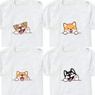 T416 CUTE DOG GRAPHIC TEES WHITE BLACK FREE OVER SIZE TSHIRT FOR KIDS TEENS MAN AND WOMAN UNISEX_02