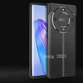 New Phone Case Honor X9a 5G เคส Casing Mens Business Carbon Fiber TPU Material Anti-fall Protection Soft Case 2023 เคสโทรศัพท