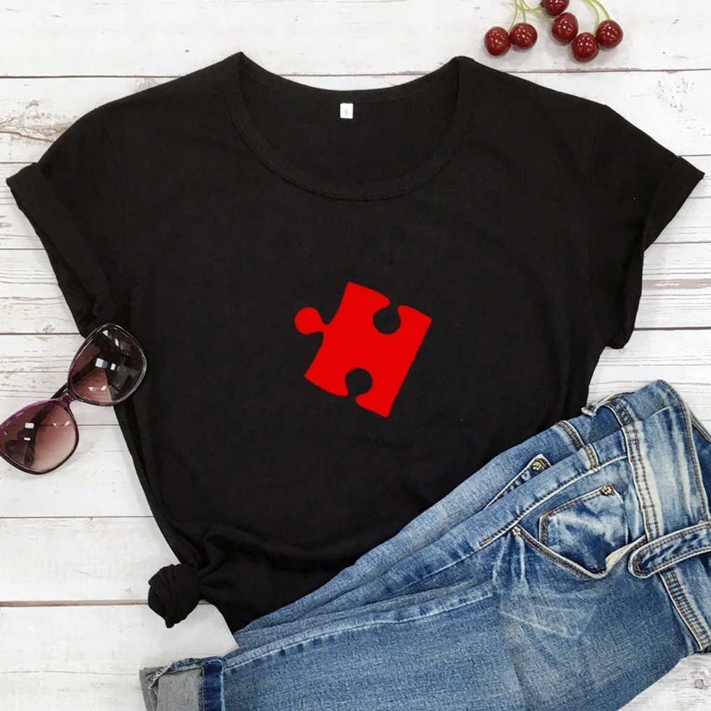 เสื้อยืดผู้หญิง-puzzle-red-heart-print-couple-t-shirt-lovers-short-sleeve-o-neck-loose-tshirt-fashion-woman-man-tee-shir
