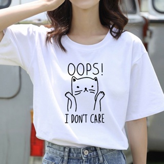 Women Blouse Ullzang Cute Aesthetic White T-shirt Kawaii Cat Graphic Harajuku T Shirt  90s Funny Cartoon T Shirt Ca_08