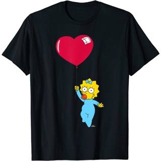 เสื้อยืด พิมพ์ลาย The Simpsons Maggie Heart Balloon เหมาะกับวันวาเลนไทน์ สําหรับผู้ใหญ่_07