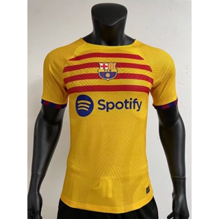 [Player] 2223 ใหม่ Barcelona 4th away เสื้อยืดลําลอง แขนสั้น คอกลม พิมพ์ลายฟุตบอล คุณภาพสูง