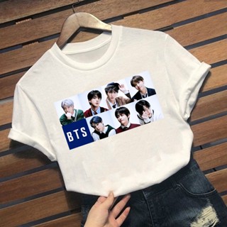  ใหม่เอี่ยมเสื้อยืดพิมพ์ลาย BTS,เสื้อสไตล์เกาหลีฮาราจูกุเสื้อยืดพิมพ์ลายสไตล์เกาหลี