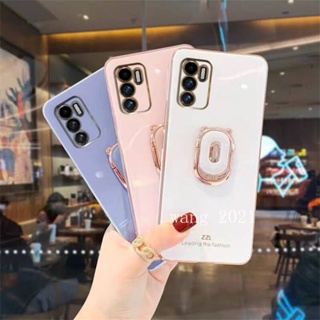 Ready Stock New Phone Case เคส Infinix Zero 5G 2023 Casing Electroplating Straight Edge Protective Case with Bear Stand Soft Case เคสโทรศัพท