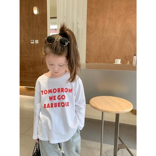 [Babycat] พร้อมส่ง เสื้อยืดแขนยาว ผ้าฝ้ายแท้ ขนาดเล็ก เข้ากับทุกการแต่งกาย แฟชั่นฤดูใบไม้ผลิ และฤดูใบไม้ร่วง สไตล์เกาหลี และญี่ปุ่น สําหรับเด็กผู้หญิง
