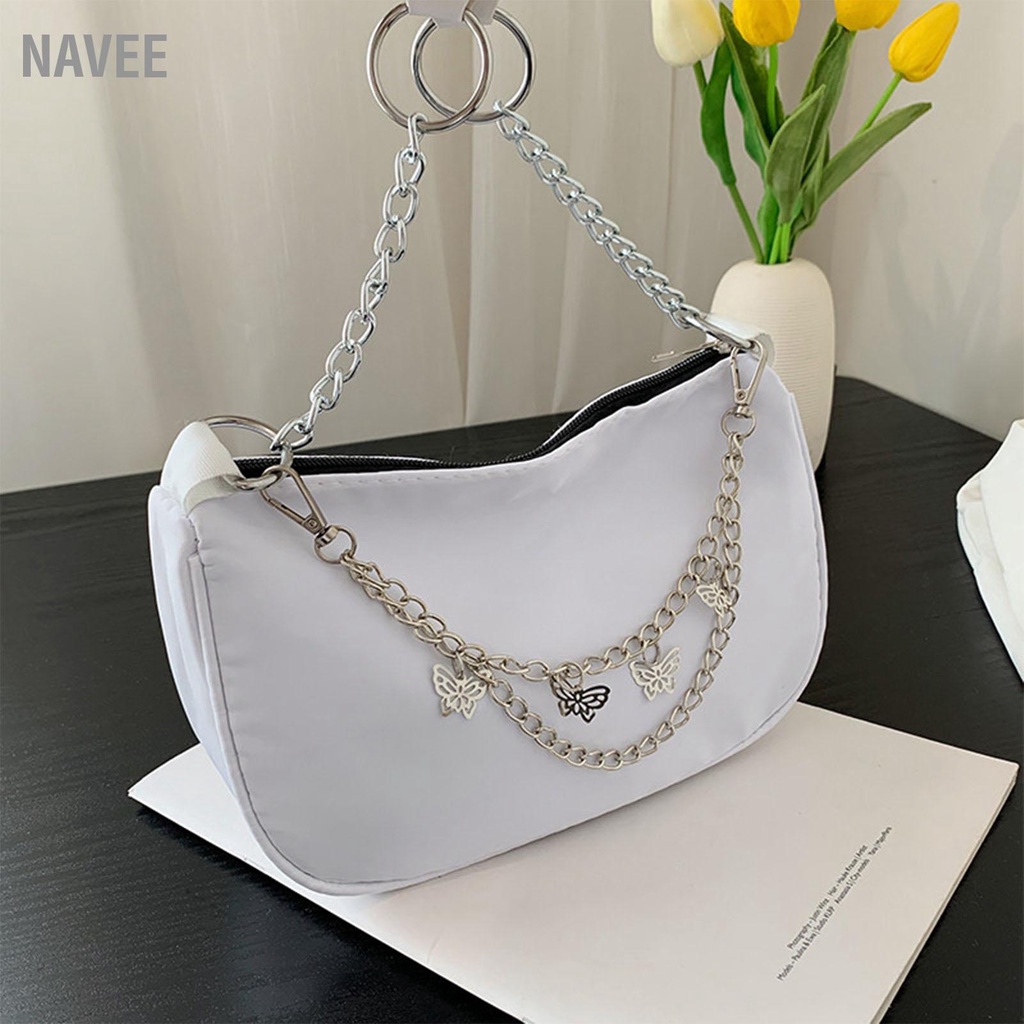 navee-กระเป๋าสะพายโซ่สำหรับผู้หญิงแฟชั่น-retro-toughness-กระเป๋าไนลอนสายโซ่สำหรับใช้ประจำวัน