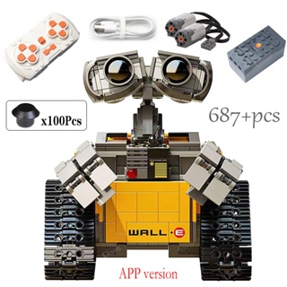 ใหม่ ของเล่นตัวต่อ หุ่นยนต์มอเตอร์ไฟฟ้า Disney Pixar Wall E DIY 687 ชิ้น