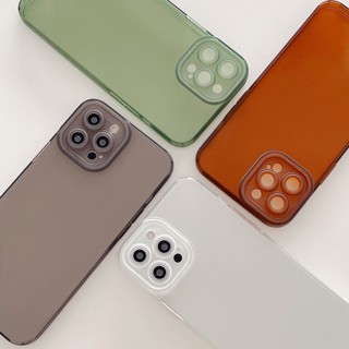 Ins Pure Color Transparent Soft Case for IPhone 13 12 Pro ProMax 11 11ProMax X XS XR XSmax 7 8 7Plus 8Plus SE 2020 Soft Casing Cover
