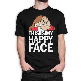 Grumpy Dwarf Snow White T Shirt This Is My Happy Face Tee Women&amp;#39;s and Men&amp;#39;s Sizes +Mens_01