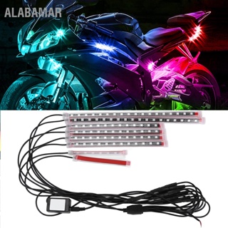 ALABAMAR รถจักรยานยนต์ RGB Ambient Light APP รีโมทคอนโทรล Bluetooth 12V 8 LED Stripes Modification