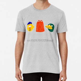 YELLOW RED DUCK - on white T shirt dont hug me im scared dhmis cartoon yellow guy red guy duck 80s 90s_01