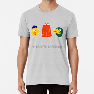 YELLOW RED DUCK - on white T shirt dont hug me im scared dhmis cartoon yellow guy red guy duck 80s 90s_01