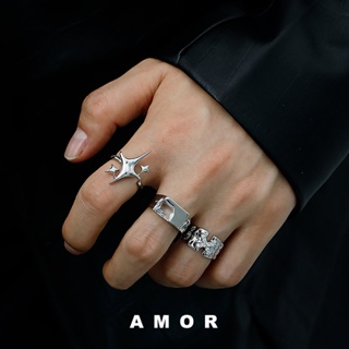 สินค้า ชุดแหวนแฟชั่น ปรับขนาดได้ เหมาะกับคู่รัก สําหรับผู้ชาย และผู้หญิง