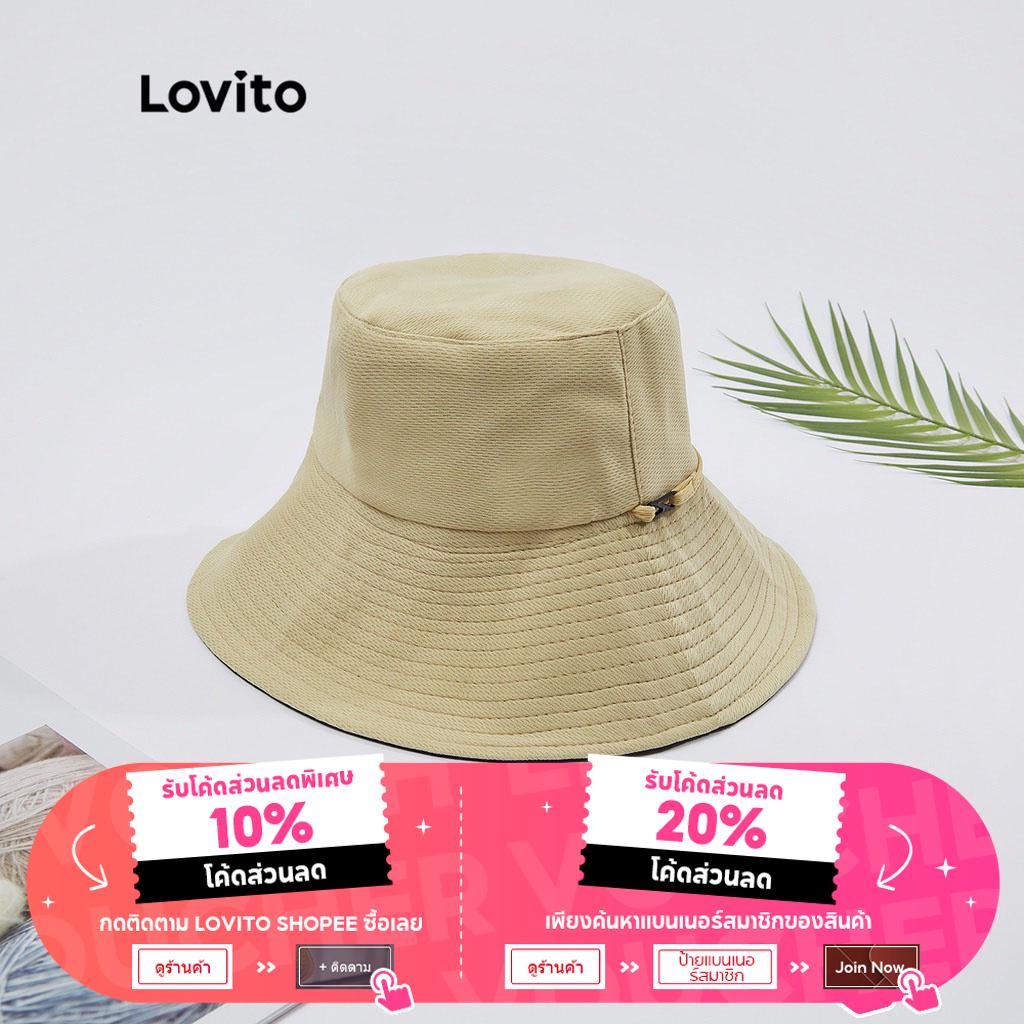 ภาพหน้าปกสินค้าLovito หมวก กันแดด แฟชั่นสี แบบเรียบ สไตล์ลำลอง L18M338 (สีน้ำเงินเข้ม/สีออฟไวท์) จากร้าน lovito.th บน Shopee