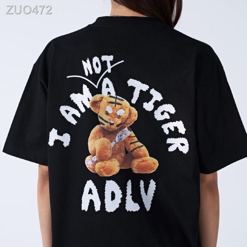 พร้อมส่ง-เสื้อ-adlv-แท้-adlv-tiger-teddy-bear-doll-short-sleeve-t-shirt-black-จากเกาหลี-02