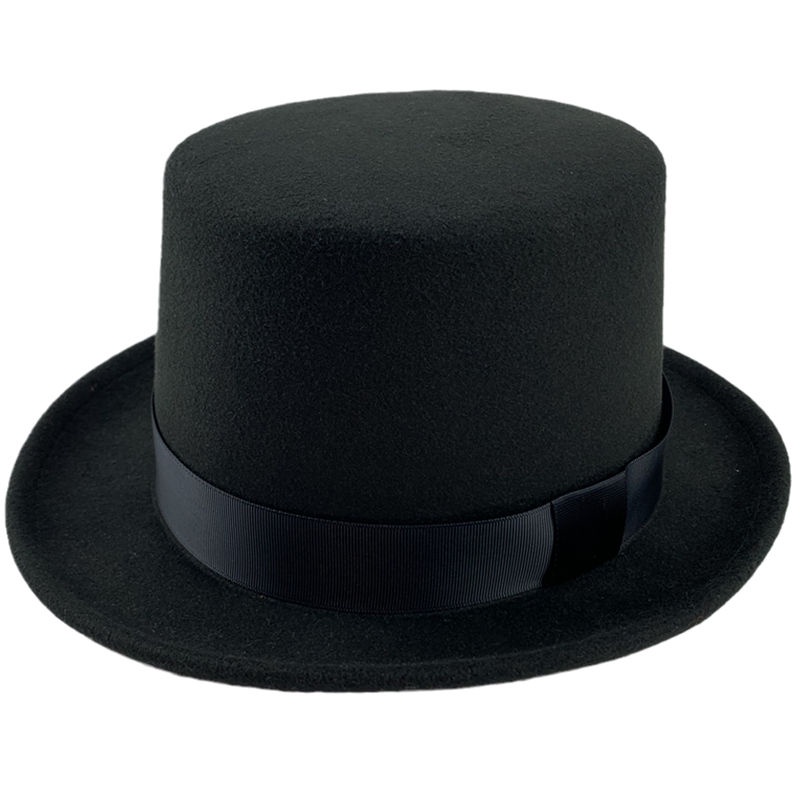 feeeddi-magician-หมวกแจ๊ส-หมวกผ้าสักหลาด-สีดํา-สไตล์อังกฤษ-เรโทร-สําหรับผู้ชาย-และผู้หญิง