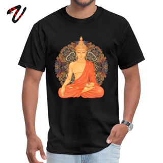 Golden Buddha + Mandala Funny Justin Bieber Sleeve T Shirt Labor Day Crew Neck Men T Shirt Funny T-shirts Family_04