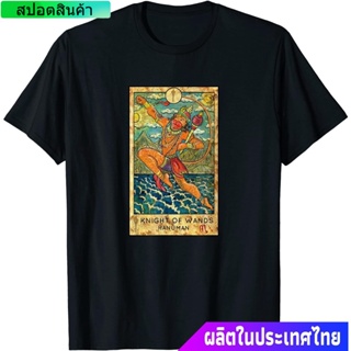 เสื้อยืดผู้ ประเทศไทย หนุมาน พระพุทธเจ้า เทพเจ้าลิง Tarot Card Knight Of Wands Mystic Psychic Fortune Hanuman T-Shirt