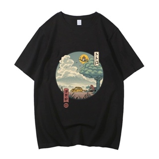 เสื้อยืด ผ้าฝ้าย พิมพ์ลาย Totoro Studio Ghibli Spirited Away คุณภาพสูง สไตล์สตรีท สําหรับผู้ชาย