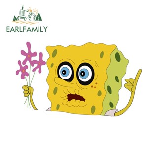 Earlfamily สติกเกอร์ไวนิล ลายการ์ตูน Spongebob สําหรับติดตกแต่งรถยนต์ รถจักรยานยนต์ 13 ซม. x 7.6 ซม.